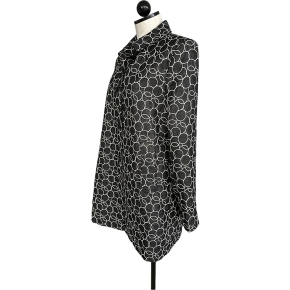 Calvin Klein Geometric Circles Button Front Coat Lined in Pink Size Medium - Picture 5 of 14